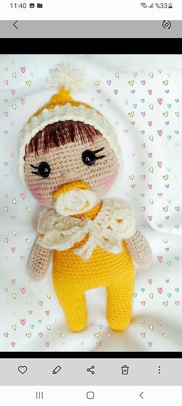kukla sekili: Əllə toxunmuş amigurumi kukla - Material: yumşaq akril/ pambıq — 1