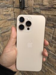 Apple iPhone: IPhone 16 Pro Max, 256 GB, Desert Titanium, Zəmanət, Simsiz şarj, Face ID — 12