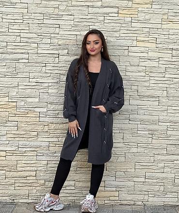 Qadın uzun kardiqan - Model: Açıq önlü, uzun kardiqan - Dizayn: Qalın