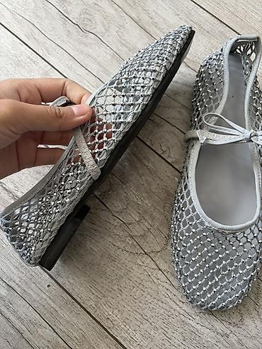 балетки кожаные б у: Туфли, 37, 37.5, Б/у, цвет - Серебристый — 2