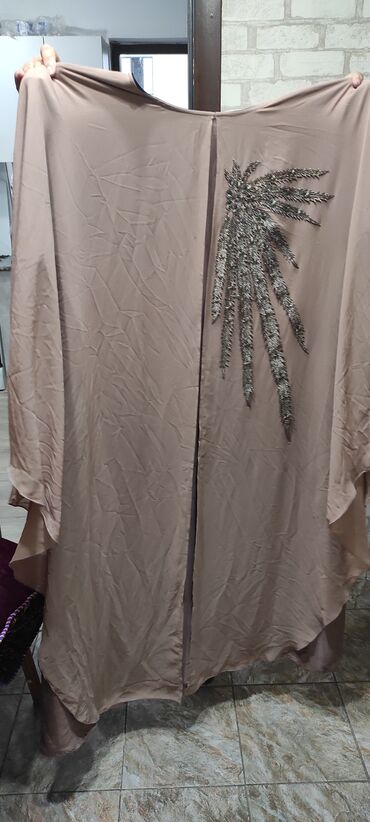 женские блузки с длинным рукавом: Вечернее платье, Длинная модель, С рукавами, 7XL (EU 54)
