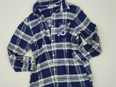 krótki top z długim rękawem: Koszula 10 lat, stan - Zadowalający, wzór - Kratka, kolor - Niebieski