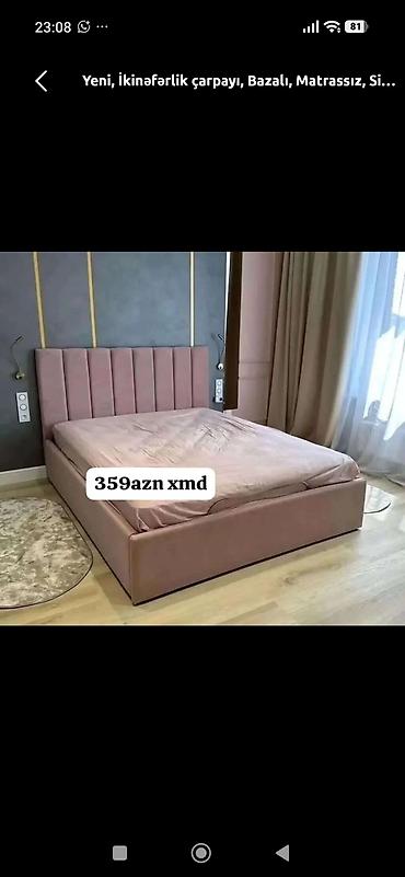 İkinəfərlik çarpayı – bazalı, matras daxil deyil. - Yumşaq lalafo.az -da İkinəfərlik çarpayı – bazalı, matras daxil deyil. - Yumşaq
