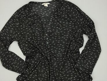 sukienki czarna z długim rękawem: Blouse, H&M, M (EU 38), condition - Good