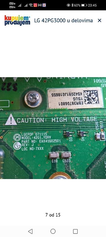 Televizori: LG 42PG3000 – delovi za plazma TV Dostupne ploče i komponente sa — 8
