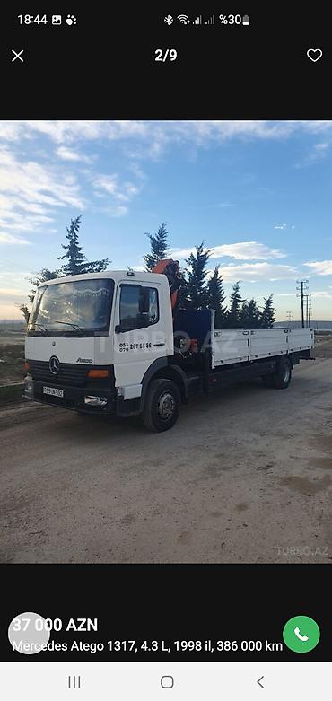 mercedes yan güzgü: Mercedes-Benz 1317, 1998 il, motor 4.3 l, Bort, İşlənmiş — 2