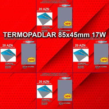 Masaüstü kompüterlər və iş stansiyaları: Termopadlar "85x45 0,5/1/1,5/2mm 17w" 🚚Metrolara və ünvana çatdırılma