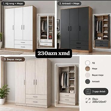 3 qapılı geyim dolabı - Ölçü: 200 x 120 x 47 sm - Daxili quruluş lalafo.az -da 3 qapılı geyim dolabı - Ölçü: 200 x 120 x 47 sm - Daxili quruluş