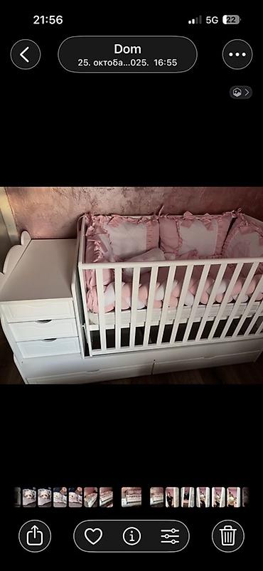 komode forma: Višenamenska bebi komoda-krevetac 3 u 1 sa posteljinom i dusekom - — 2
