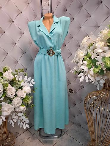 massimo dutti baletanke: Elegantna duga haljina sa kragnom i pojasom - Kroj: maxi dužina — 3