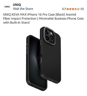 alfon 16: UNIQ KEVA MAX iPhone 16 Pro üçün qoruyucu keysi (qara) - Material — 1