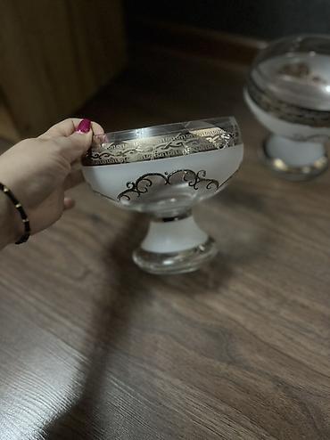 pudin: Tort və şiriniyyat qabı, rəng - Ağ, Şüşə — 4