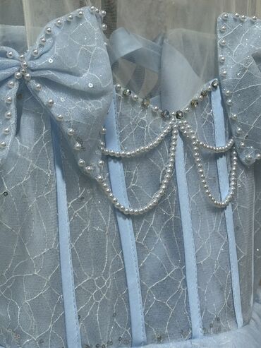 Платья: Детское платье, цвет - Голубой, Б/у — 4