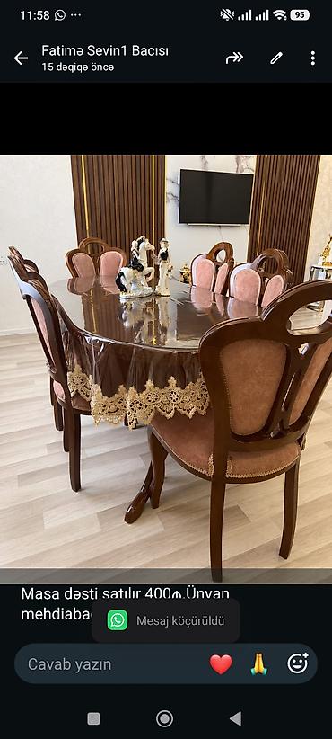 Masa dəsti satılır 400₼.Ünvan mehdiabad. 0171. Fatimə99 lalafo.az -da Masa dəsti satılır 400₼.Ünvan mehdiabad. 0171. Fatimə99