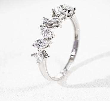 Кольца: 💍 Кольцо из белого золота 750 пробы с лабораторными бриллиантами • — 1