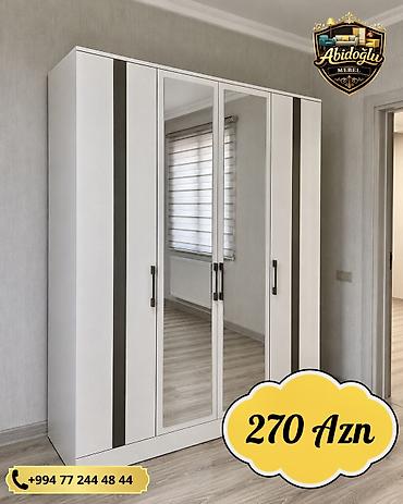 qapi celengi: Yeni, 5 qapı, Güzgülü, Ağ, Açılan, Düz dolab — 1
