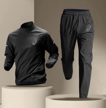 размеры мужской спортивной одежды: Спортивный костюм M (EU 38), цвет - Черный