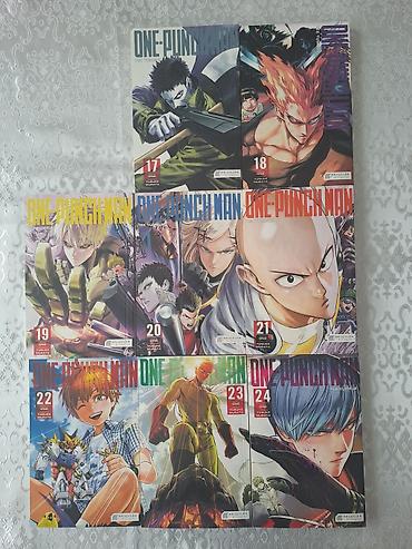 kitab şkafi: **One-Punch Man manga dəsti – 17, 18, 19, 20, 21, 22, 23 və 24-cü — 1
