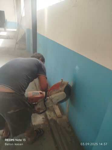 Beton işləri: #Betonkesme #betondeşmə Beton kubik kərpic - dən kəsim deşim — 24