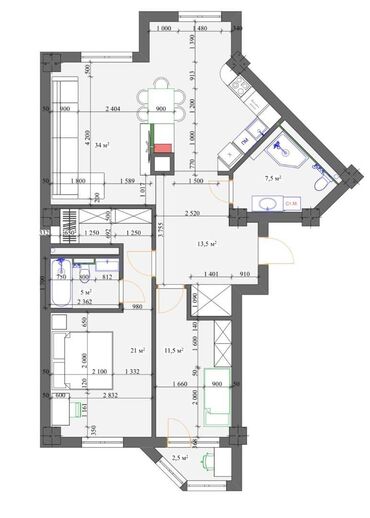 Продажа квартир: 3 комнаты, 90 м², Элитка, 14 этаж, ПСО (под самоотделку)