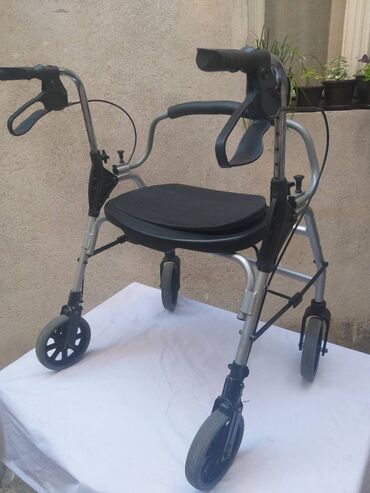 Hodalice, štake, štapovi za hodanje, kolica za hodanje: Nemacka aluminijumska XXXL hodalica-setalica, rolator sa 4 tocka — 3