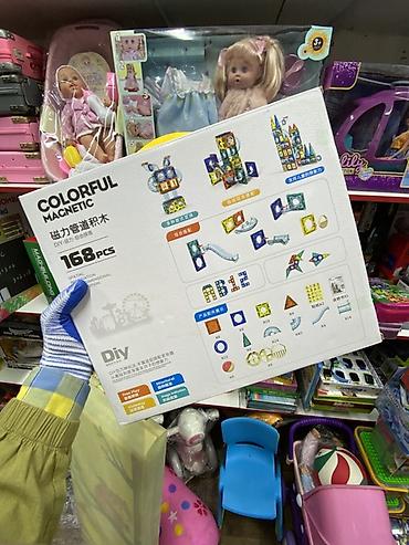магнитные игрушки: Магнитный конструктор Colorful Magnetic с трубками и шарами, набор 168 — 2