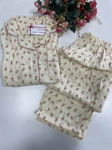 Пижамы: Муслиновый пижамы 🫶🏻 В наличии размеры M l xl 2xl 3xl ✔️Двойки с — 5