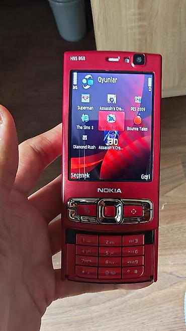 nokia e60: Nokia N95 8Gb, 8 GB, rəng - Qırmızı, Düyməli — 7