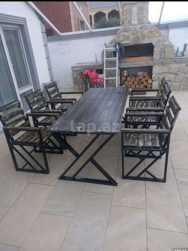 demir stul: Новый, Прямоугольный стол, 6 стульев, Нераскладной, Со стульями, Дерево, Азербайджан