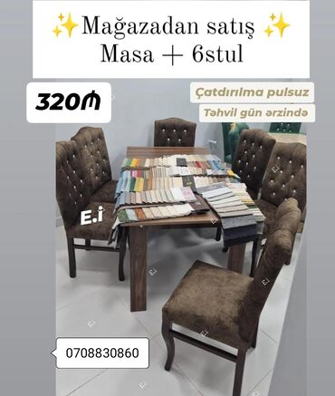 tek stul: Qonaq otağı üçün, Yeni, 6 stul