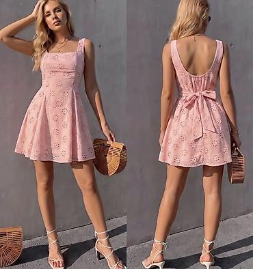 elegant draskovic: Haljina od pamučne broderije, mini dužine i A-kroja. Prednji deo ima — 2