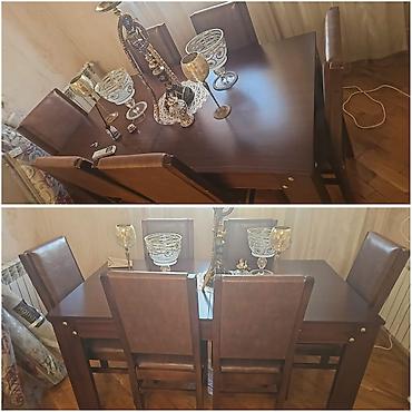 Masa desti 6 stulla.qiymet 300 man.masa acilir,deriler saglam ela