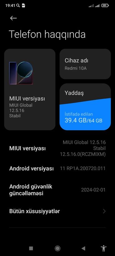xiaomi mi a1 qiyməti: Redmi 10A, 64 GB