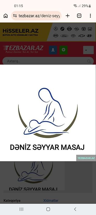 evinde masaj: Dəniz Səyyar Masaj – peşəkar masaj xidmət tekce xanimlar devet ede — 2