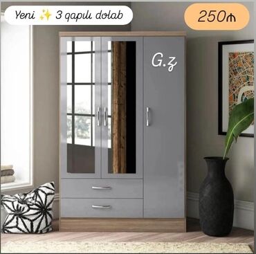 Divanlar: Açılan, 3 qapılı Düz dolab, Qarderob, paltar dolabı