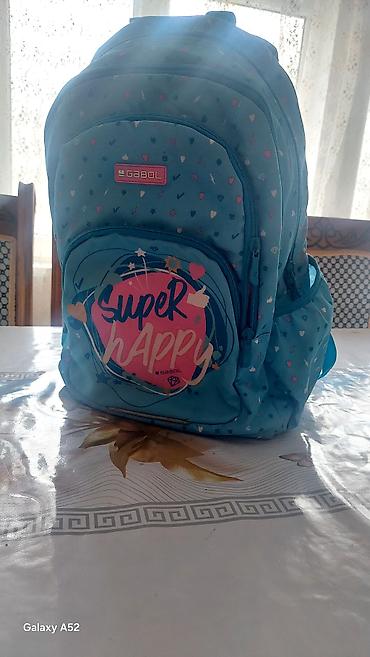 oglan usaq geyimleri: Gabol məktəb çantası – “Super Happy” dizaynı - Rəng: açıq mavi, xırda — 1