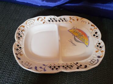 Ostalo posuđe: Tanjir fena porcelan Nemacka 70te. Tanjir podeljen na dva dela,bez — 5