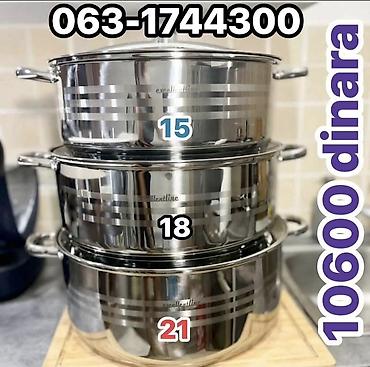 radne cipele patike: Set od 3 inox šerpe – Excellentline - Materijal: nerđajući čelik — 1