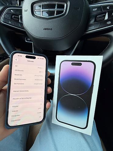 redmi 12 pro 128: IPhone 14 Pro, 128 GB, Deep Purple, Barmaq izi, Face ID, Simsiz şarj — 9