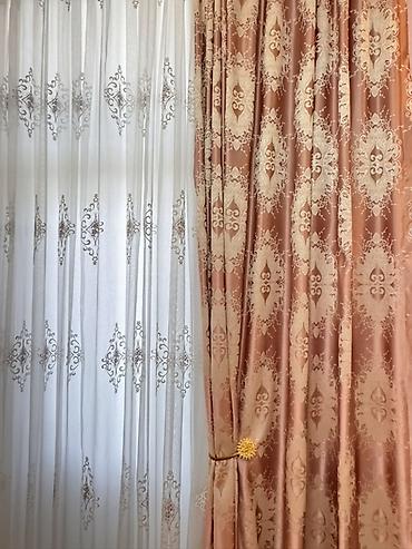 ucuz tul perdeler: Yalnizlat qollar - Tərkib: qalın dekorativ pərdə və incə tül - — 3