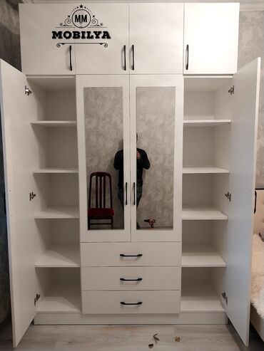 Dolablar: Yeni, Açılan, 4 qapılı Düz dolab, Qarderob, paltar dolabı, Azərbaycan — 9