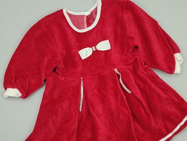 czerwony kombinezon welurowy: Sukienka, 9-12 m, stan - Idealny