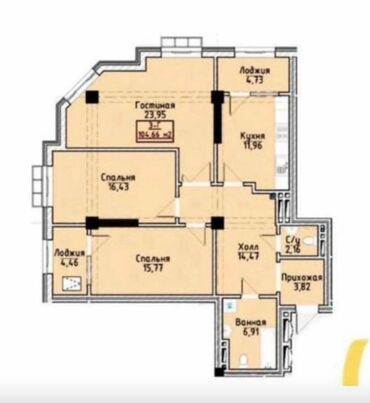 Продажа домов: 3 комнаты, 104 м², Элитка, 4 этаж, ПСО (под самоотделку)