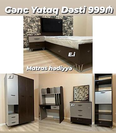 bagca stolu: Gənc yataq dəsti – 999₼ Matras hədiyyə Dəst tərkibi: - Tək nəfərlik — 1
