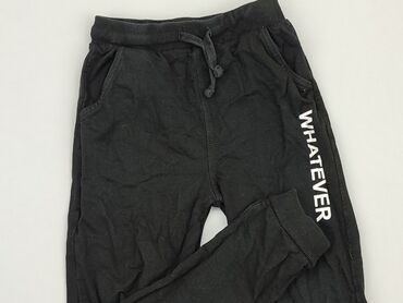 czarne spodnie z białymi szwami hm: Sweatpants, SinSay, 9 years, 128/134, condition - Very good