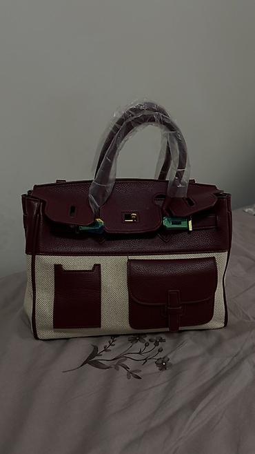 Сумка-Hermès Birkin из комбинированных материалов: зернистая кожа
