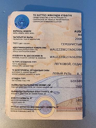 Audi: Audi A4: 2006 г., 0.2 л, Автомат, Газ, Седан — 9