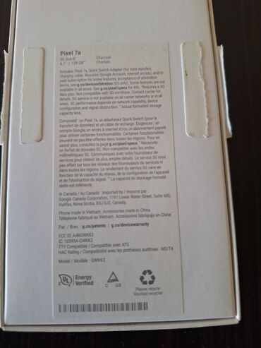 Google: Google Pixel 7a, 128 GB, rəng - Boz, Sənədlərlə — 1
