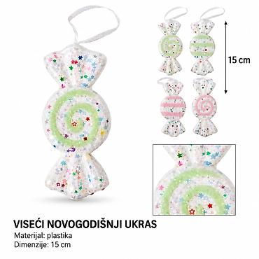 KMT Božićni viseći ukras bombona, pastelne boje 286373 Dekorativni