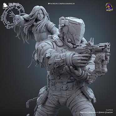 Искусство и коллекционирование: 🧑‍🚀 ФИГУРКА ПОД ПОКРАСКУ (Pragmata) Диана и Хью 30 см 📐 Технические — 3